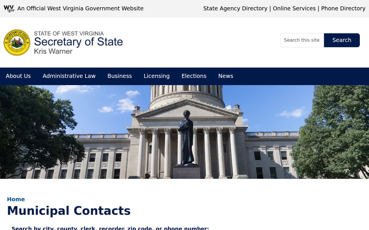 Athens criminal history contact in the official West Virginia municipal directory