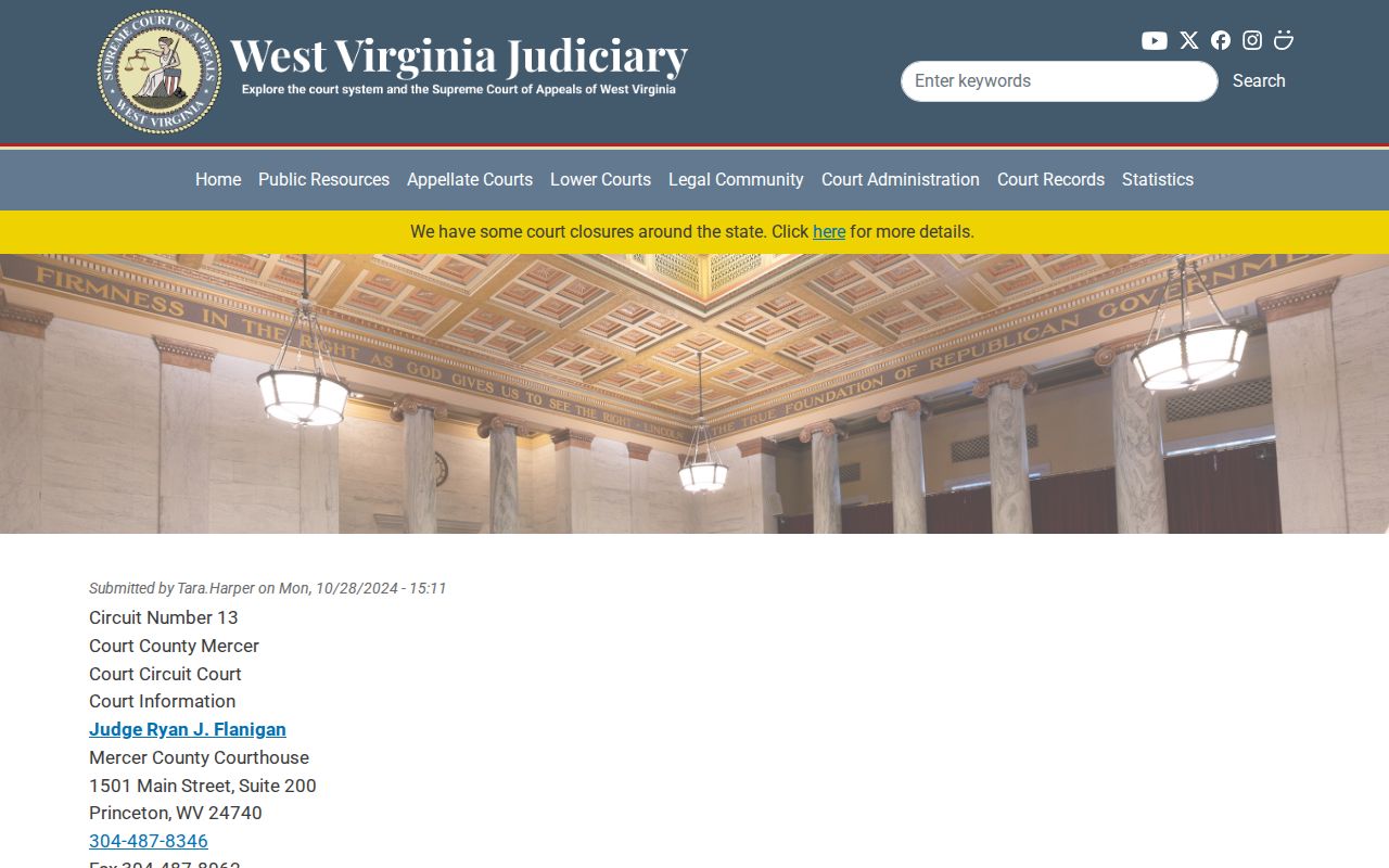 Mercer County criminal court directory and judicial contacts