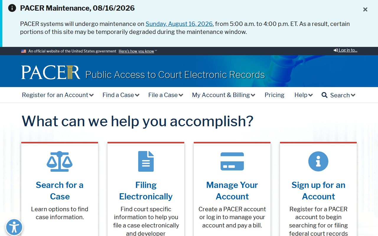 PACER federal case search for matters connected to Mercer County