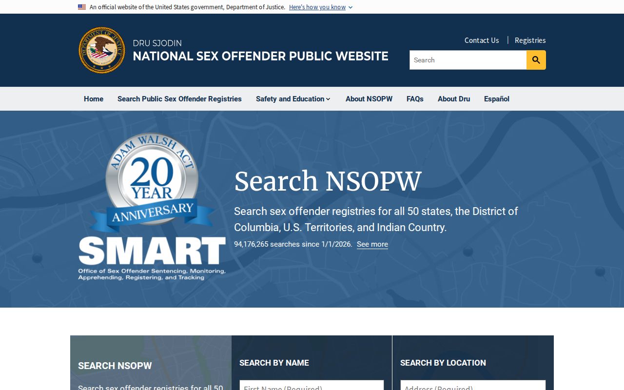 National registry search for cross-border Mercer County sex offender checks